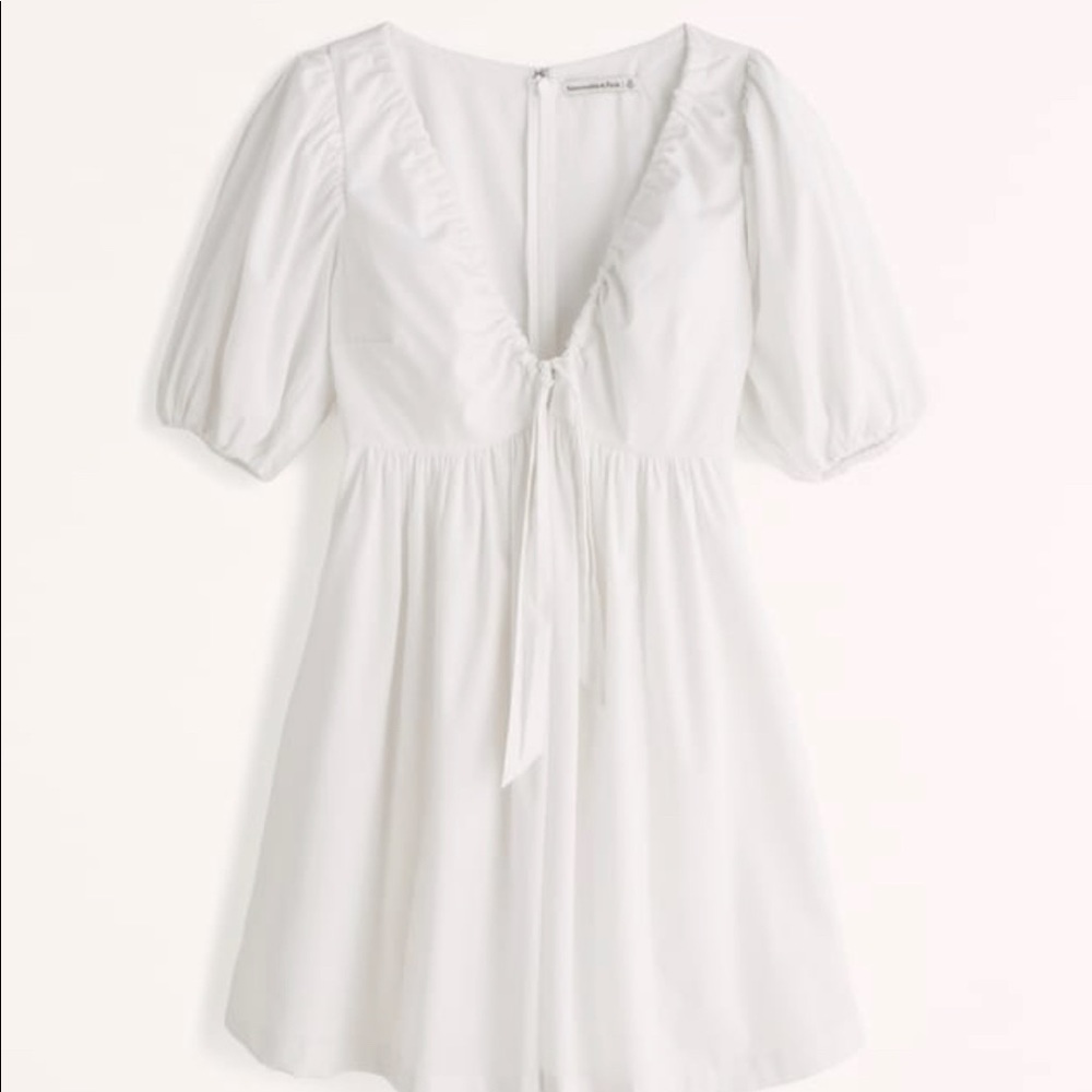 Abercrombie Cinch-front Poplin Mini Dress White Size M